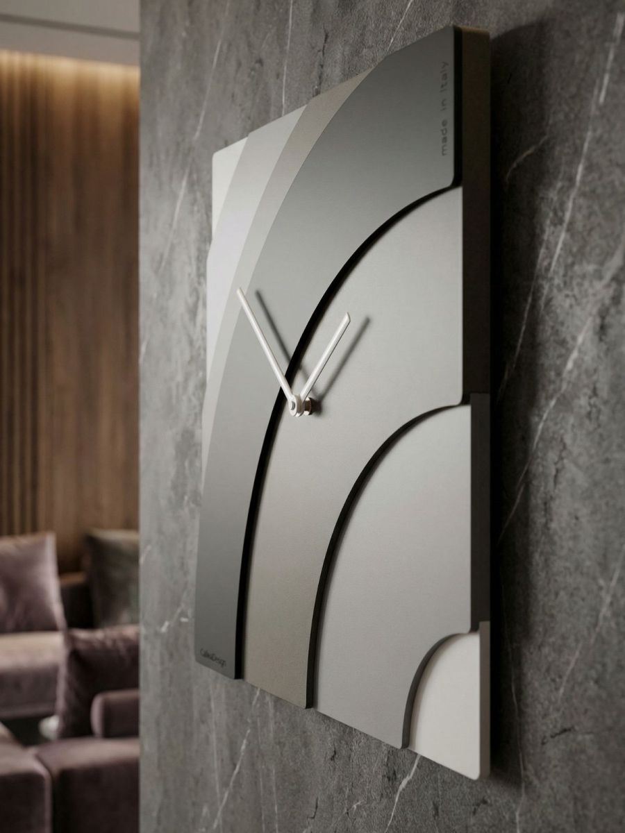 Orologio da parete Waves - colore sabbia ed ottanio, ambientazione