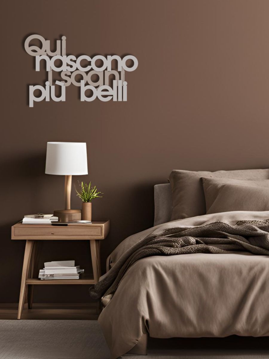 Scritta decorativa da parete "Qui nascono i sogni più belli"
